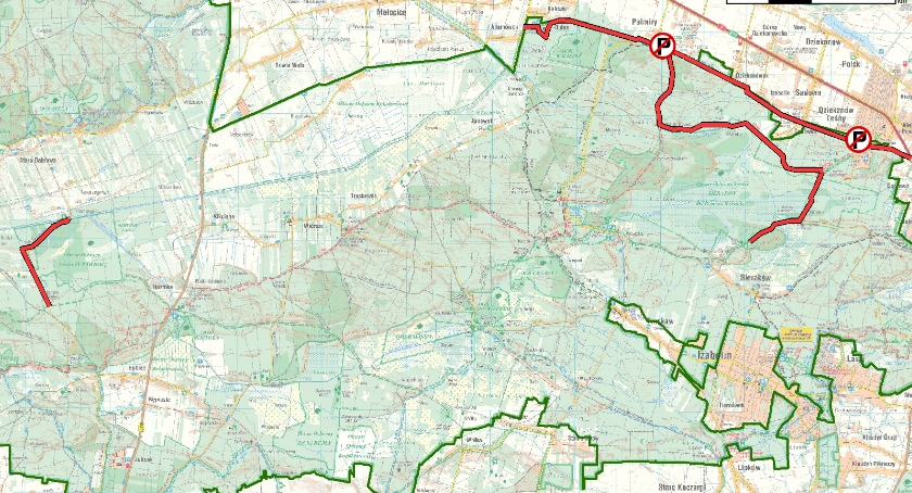 Foto: mapa obrazująca, na których odcinkach szlaki turystyczne KPN zostały zamknięte.